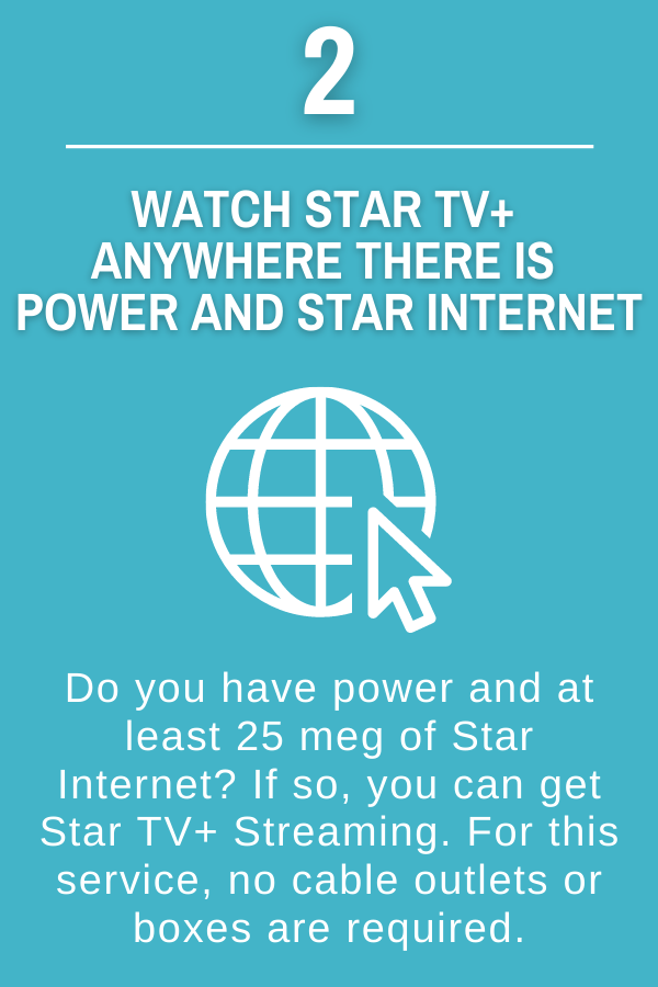 Watch Star TV+ anywhere there is power and Star internet