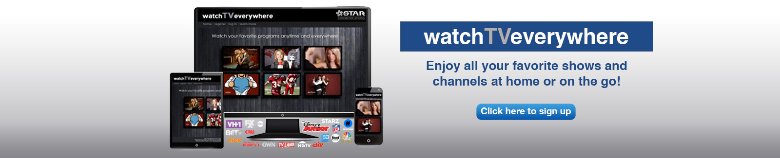 Watch TV Everywhere sign up page
